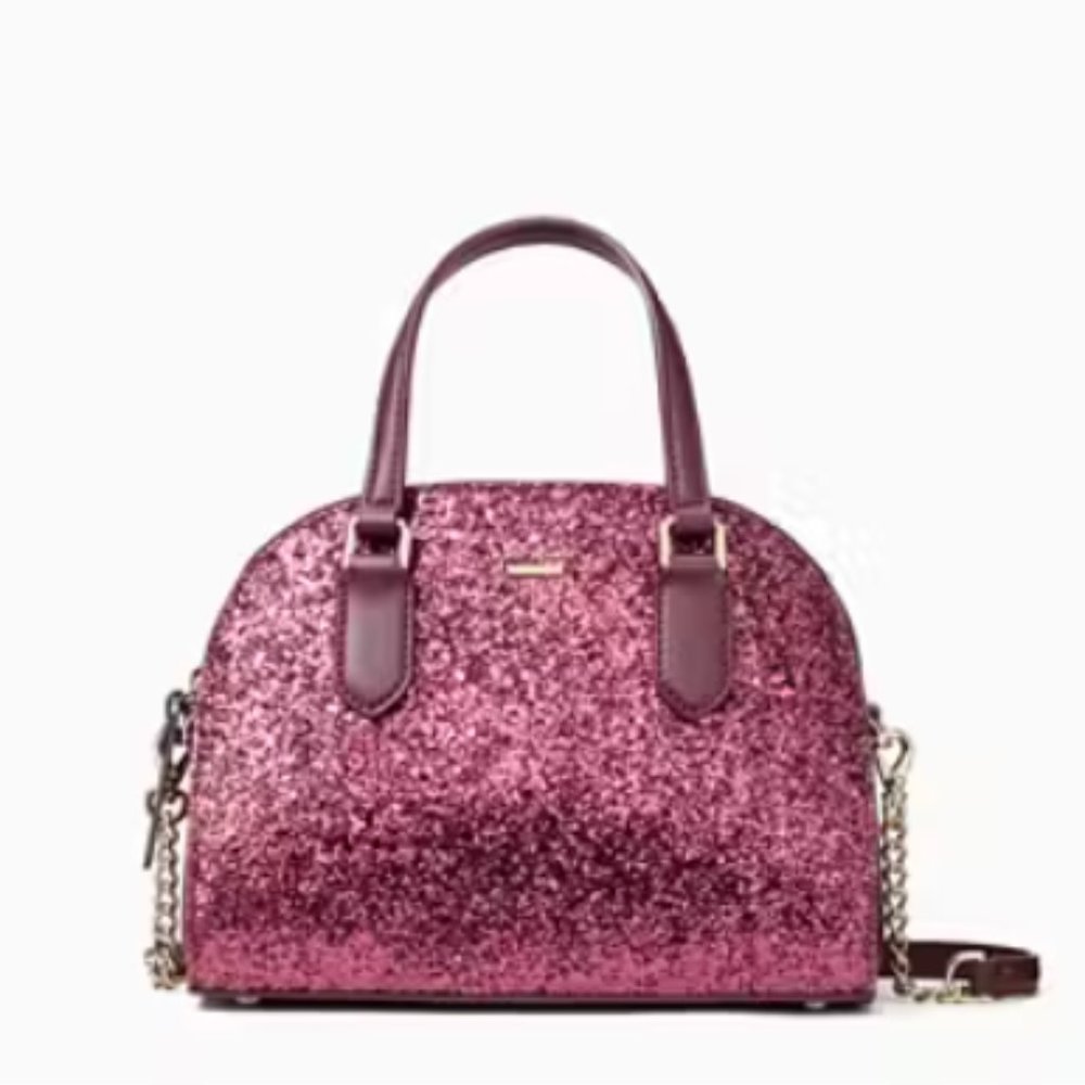 kate spade Laurel Way Glitter Mini Reiley burgundy crossbody bag purse nwot